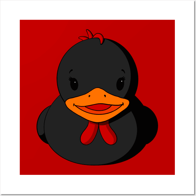 Black Chicken Rubber Duck Wall Art by Alisha Ober Designs